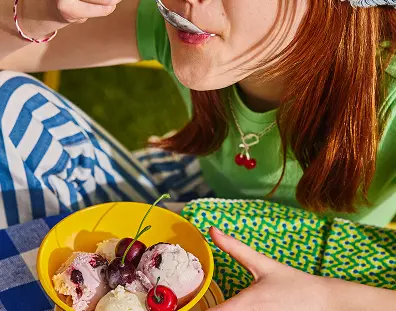 Person enjoying food — Food Depot shopper lifestyle